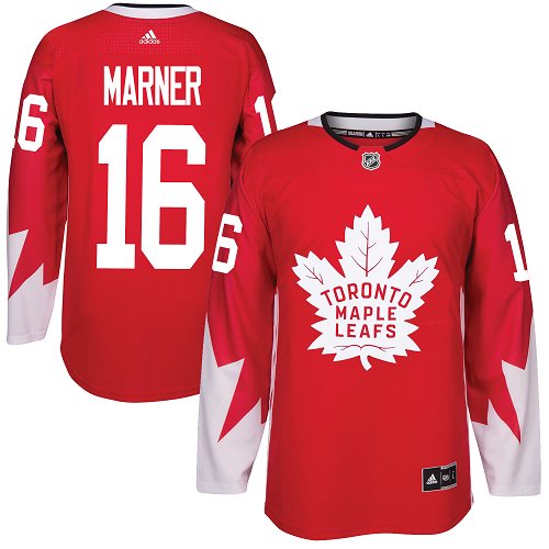 Adidas Maple Leafs #16 Mitchell Marner Red Team Canada Authentic Stitched Youth NHL Jersey - Click Image to Close